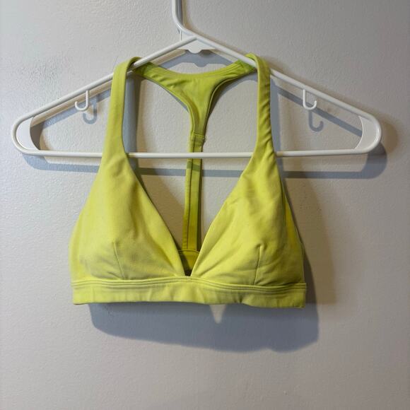 Athleta Women's Bright Yellow XS Sports Bra Triangle Top EUC Athletic Workout - Picture 1 of 5